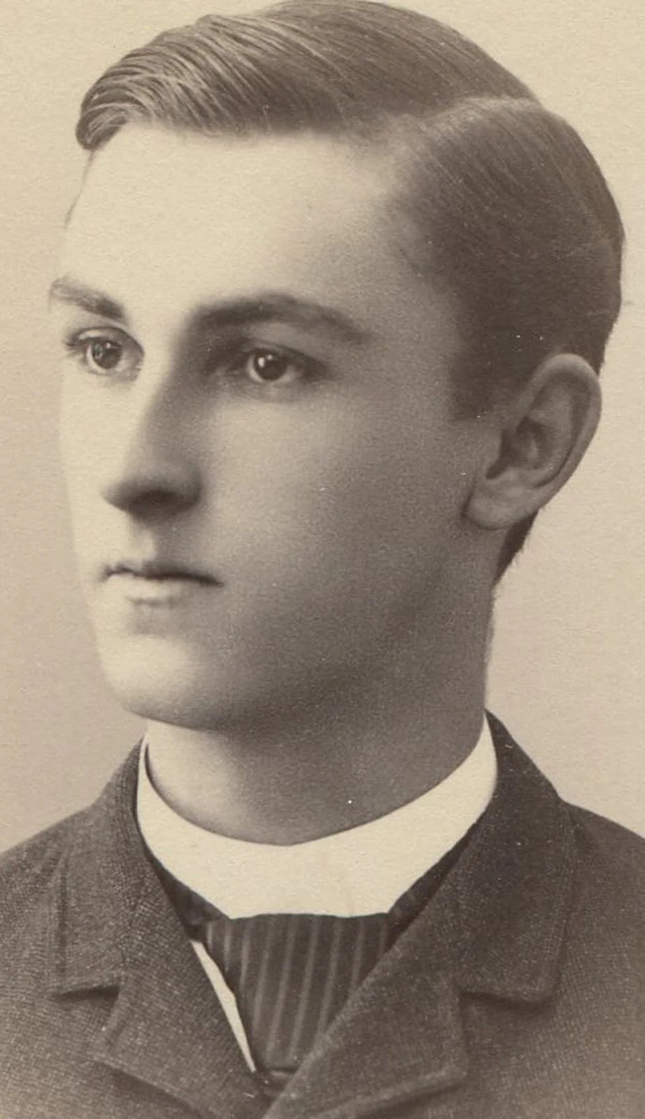 Authentic Vintage Cabinet Card Portrait: Dark-Eyed Man with Small Mouth, Milford
