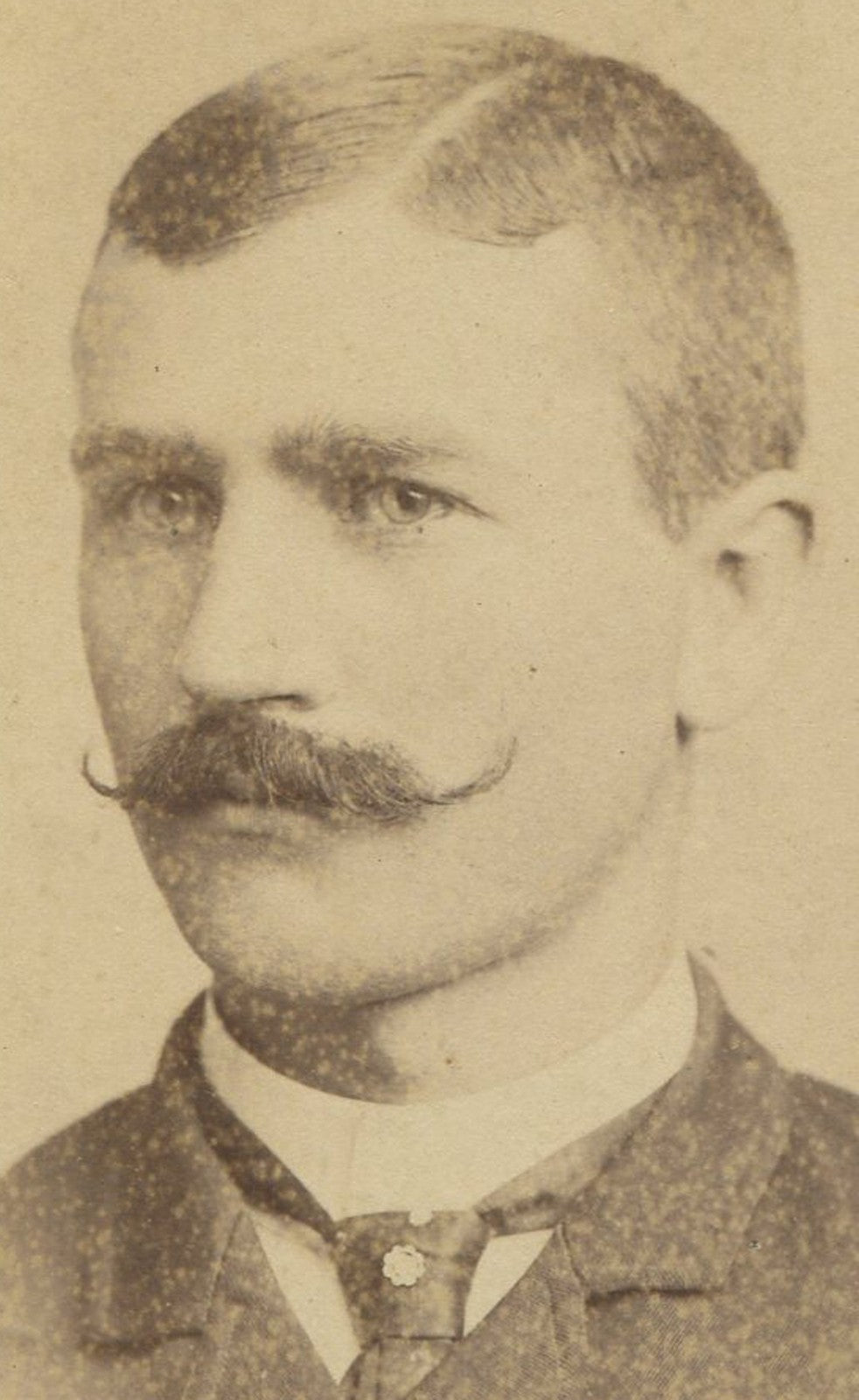 Vintage Cabinet Card Photo - Handsome Man with Waxed Mustache, Wheeling, WV -