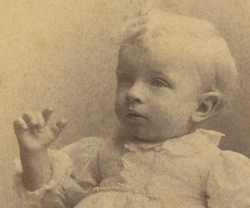 Vintage Baby Portrait on Cabinet Card - Painterly Soft-Focus, Massillon OH,