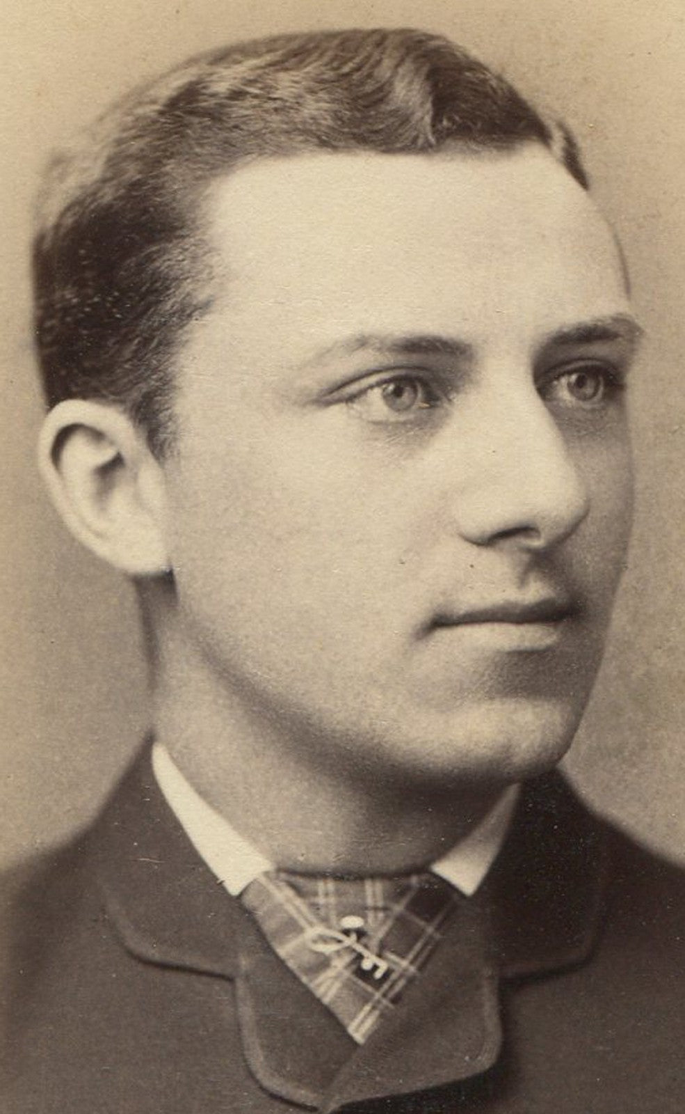 Vintage Cabinet Card Photo - Handsome Man with Pretty Eyes, Original Newark, NJ