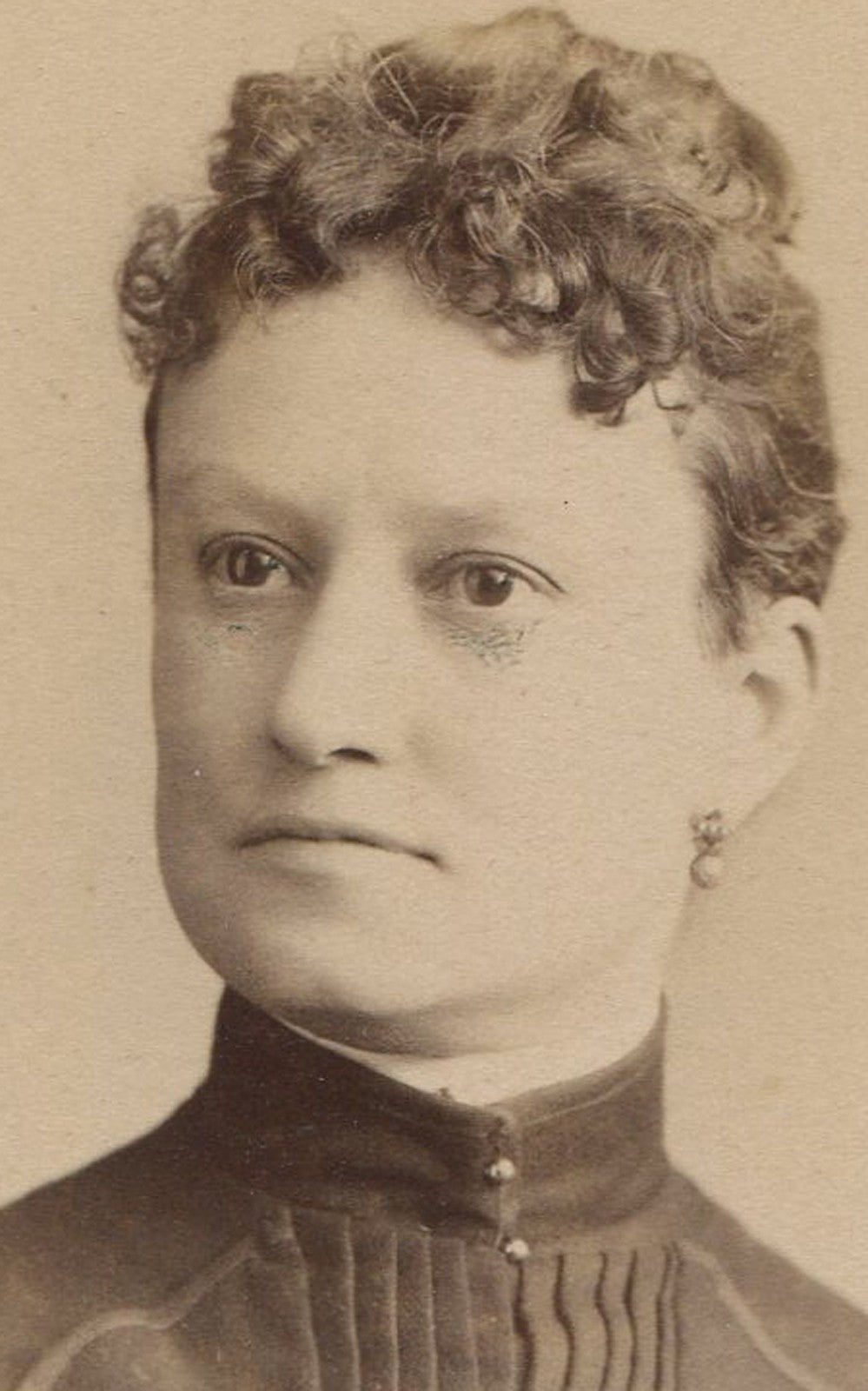 Vintage Cabinet Card Photo: Square-Jawed Woman, Hudson NY, Old Photo, Wall Art,