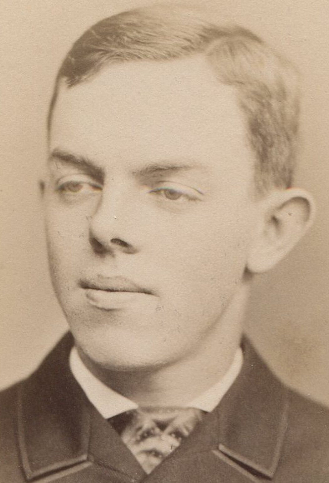 Vintage Cabinet Card: Man with Big Ears, Turned-Up Nose - New York Studio Photo,