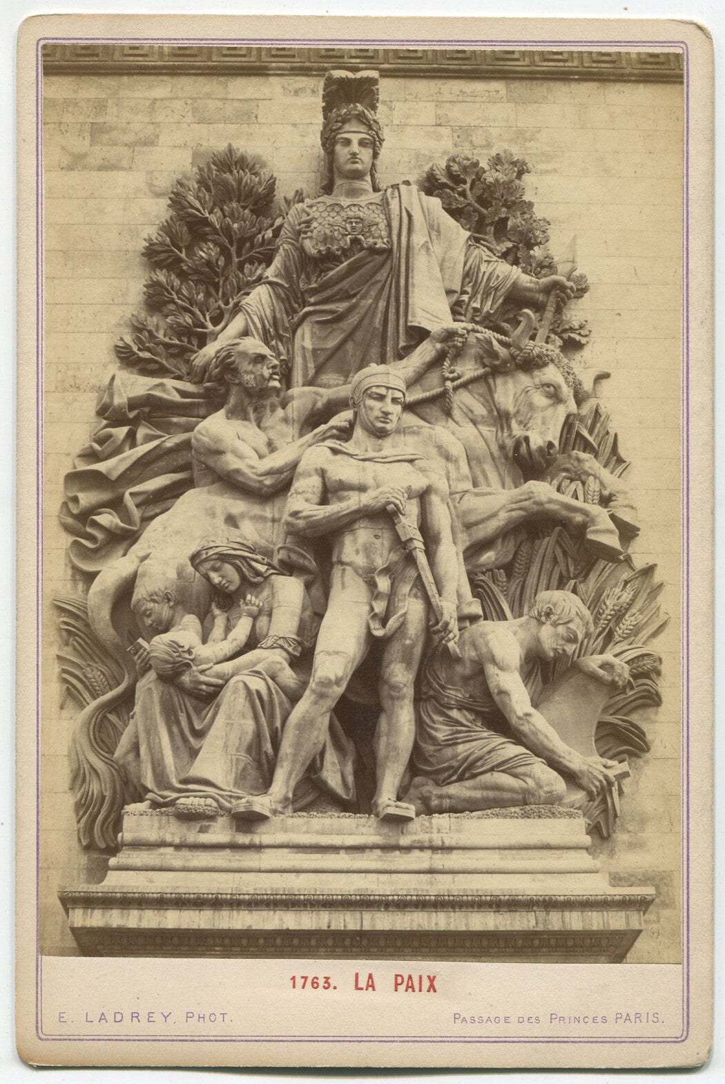Vintage Paris Architectural Relief Cabinet Card Photo - Original 20th-Century