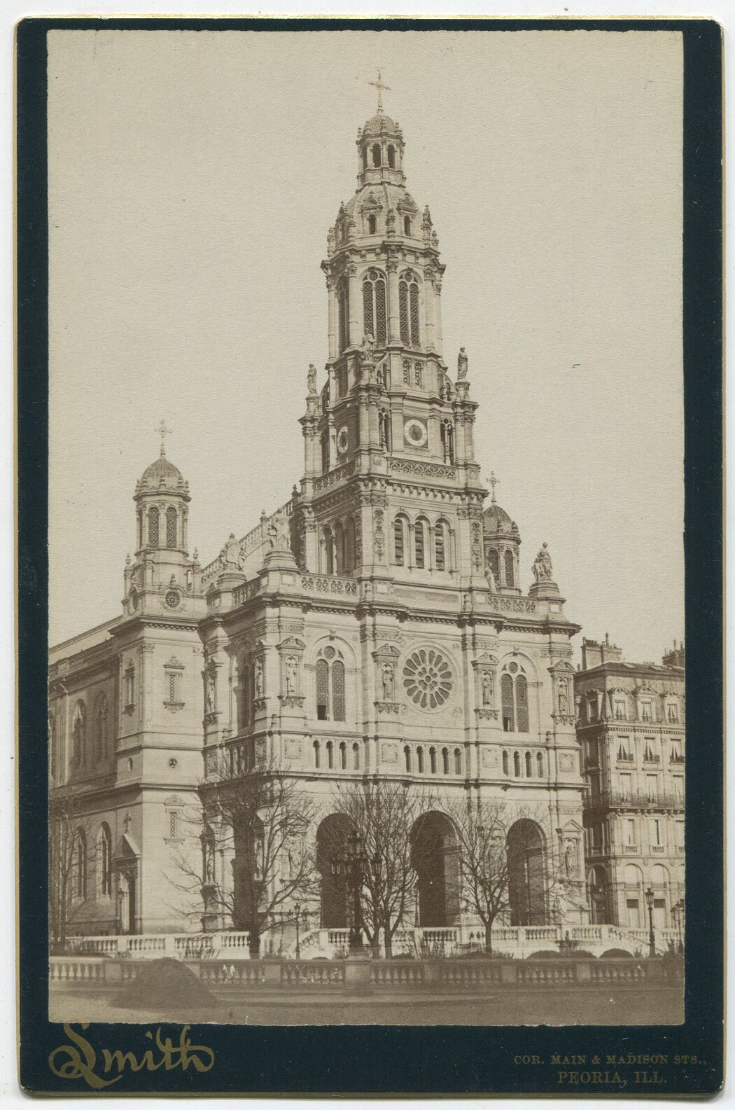 Trinity Church Paris Cabinet Card Photo - Vintage Original Photograph, Paris