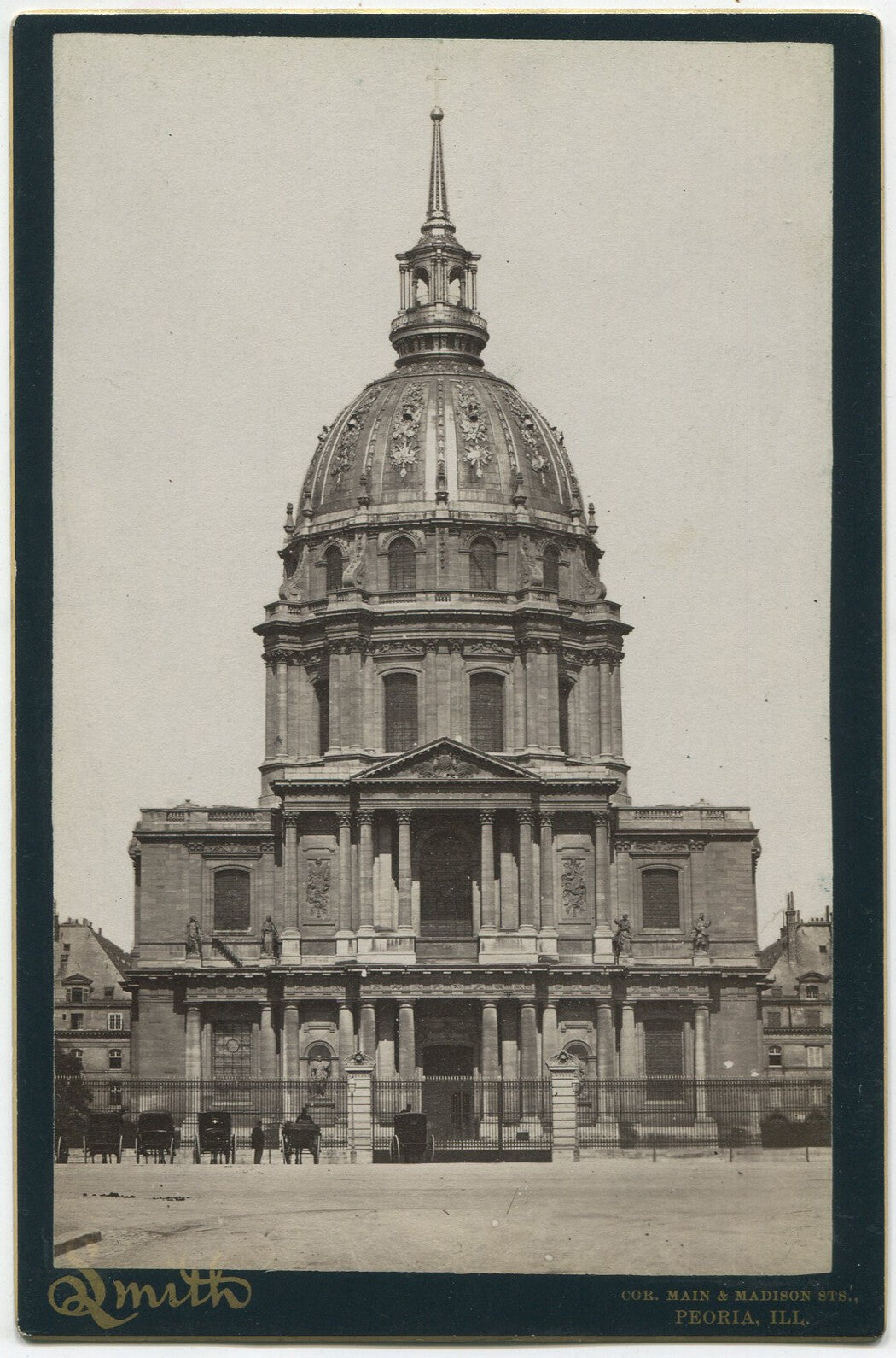 Vintage Dome/Tomb of Napoleon, Paris Cabinet Card Photo – Original 19th-Century
