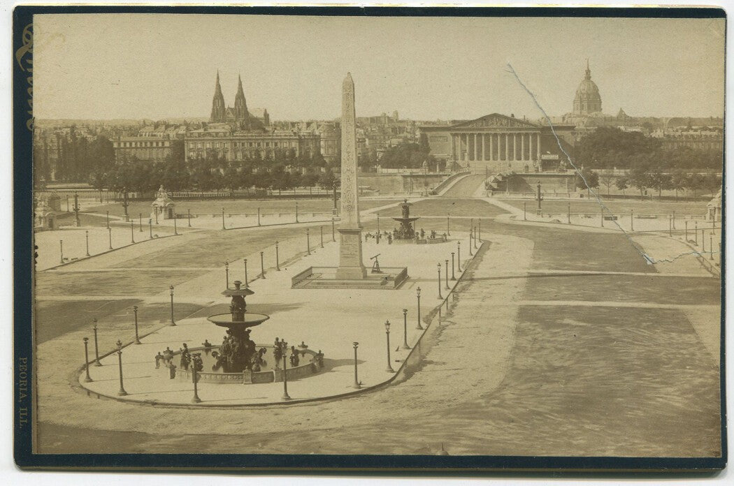 Vintage Obelisk of Luxor, Paris Cabinet Card Photo | Two Views ant1457 &