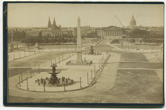Vintage Obelisk of Luxor, Paris Cabinet Card Photo | Two Views ant1457 &
