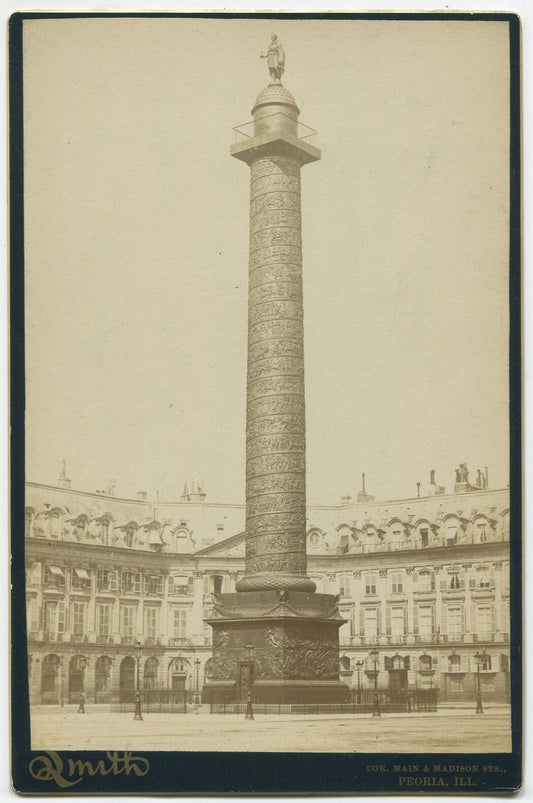 Vintage Paris Photography Vendome Column & Palace Photo - Two Views on One Card,
