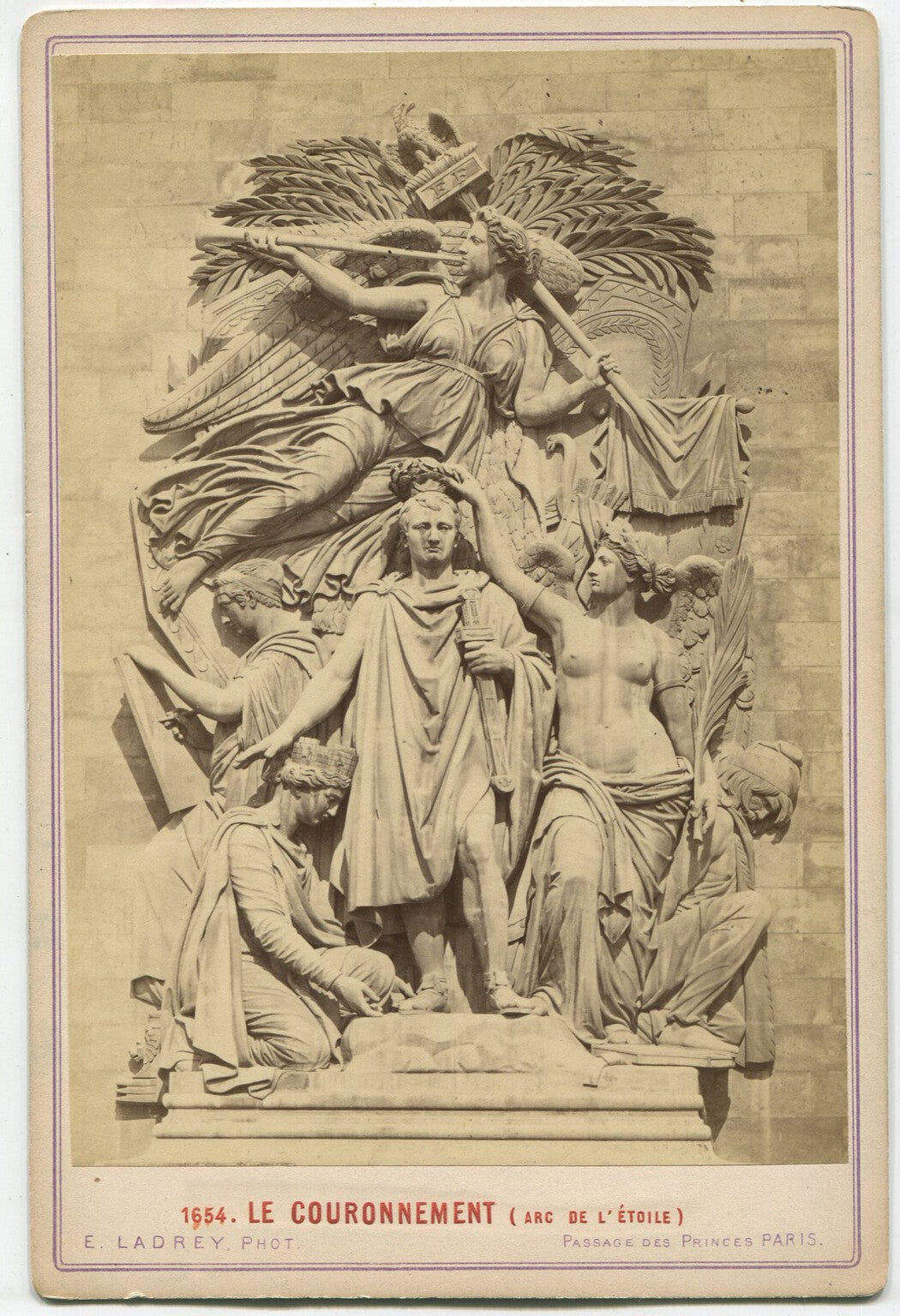Vintage Arch of Etoile Paris Relief Sculpture Cabinet Card - Early Photo, Wall