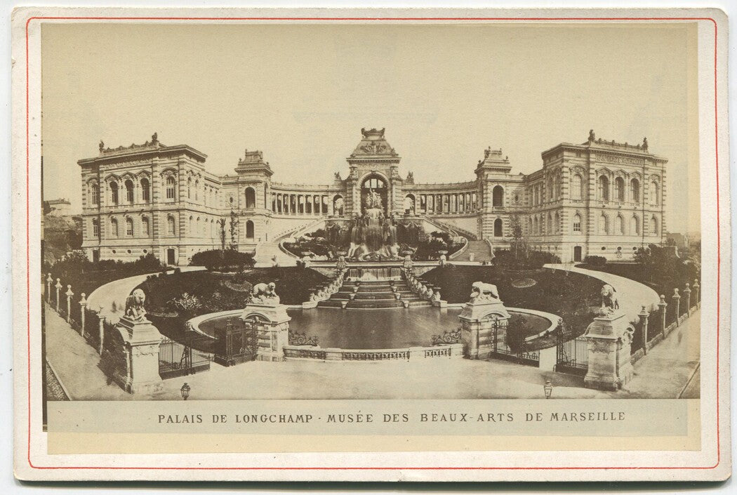 Vintage Cabinet Card: Longchamp Palace, Marseille, France -- Vintage Photograph