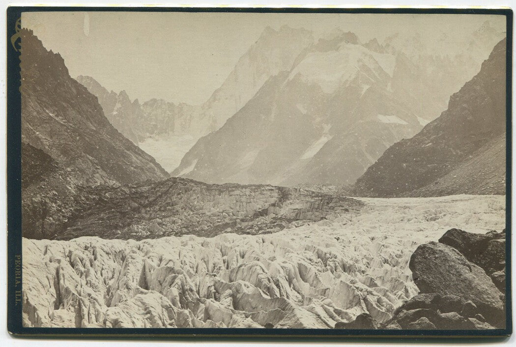 Vintage Glacier, Switzerland Cabinet Card Photograph – Alpine Landscape,