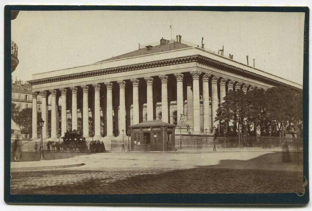 Vintage Paris Stock Exchange Cabinet Card Photo Historic European Wall Art for
