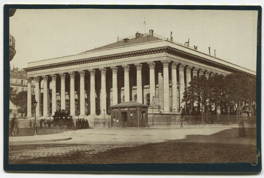 Vintage Paris Stock Exchange Cabinet Card Photo Historic European Wall Art for