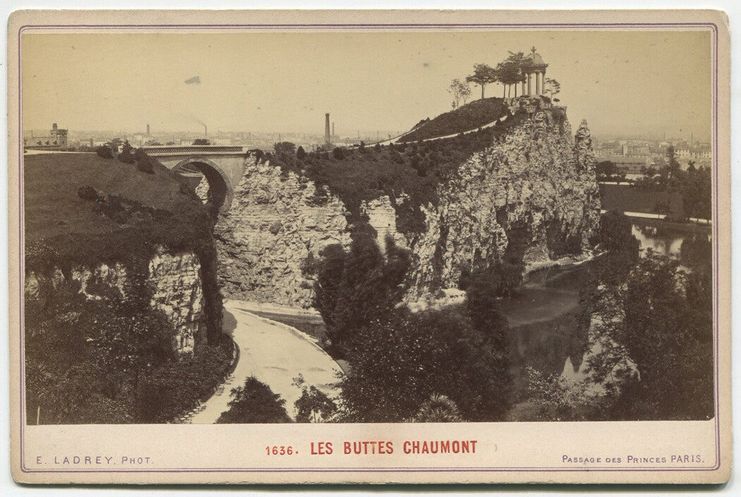 Vintage Buttes Chaumont France Cabinet Card - Original 19thC Photo, Paris Studio