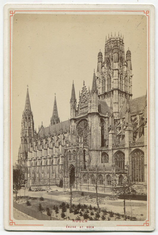 Vintage Rouen Cathedral Cabinet Card Photo - Normandy, France | Stunning Gothic