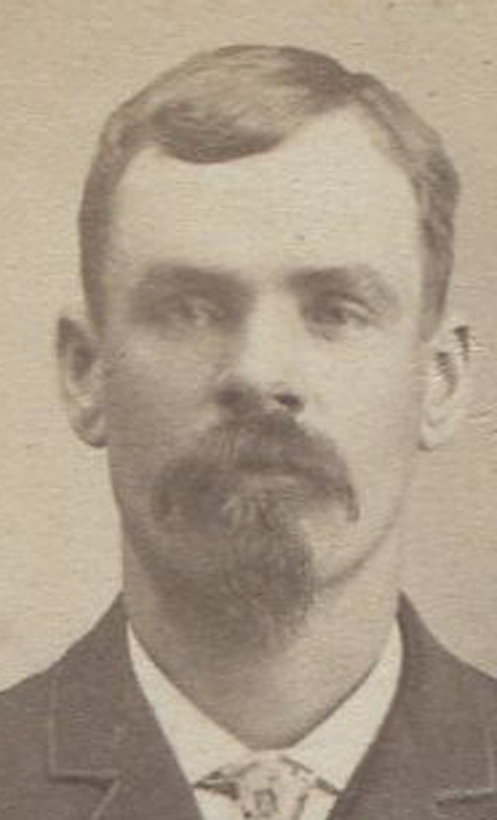 Vintage Cabinet Card Portrait: Man with Hat & Walking Stick, Confident Gaze, Oil
