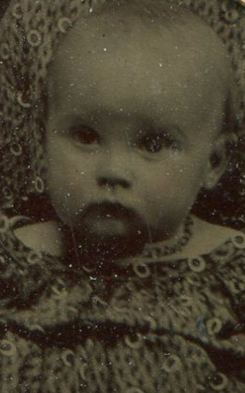Hidden Mother with Baby Tintype Photo on Period Paper Mat Collectible Rare