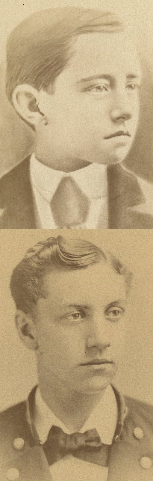 Young Man Naval Academy Cabinet Card with Maker Mark; Two Set Vintage Photo