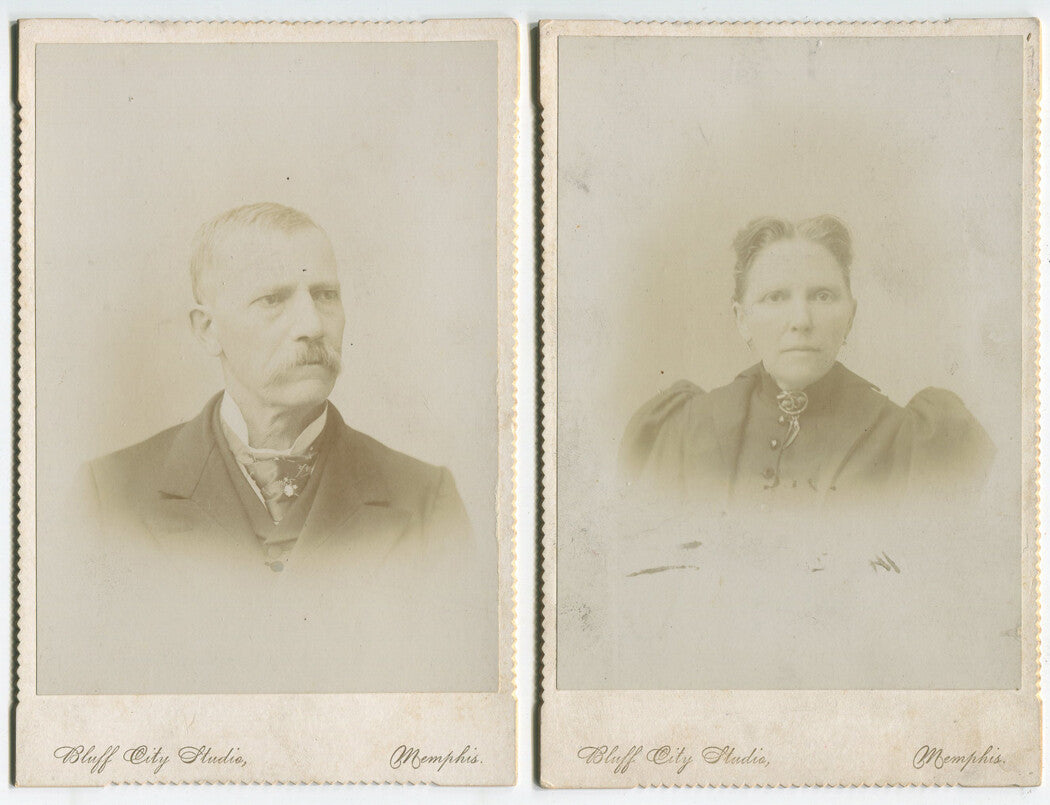 OLD WOMAN, OLD MAN. CABINET CARD 2 SET. MEMPHIS, TENN.