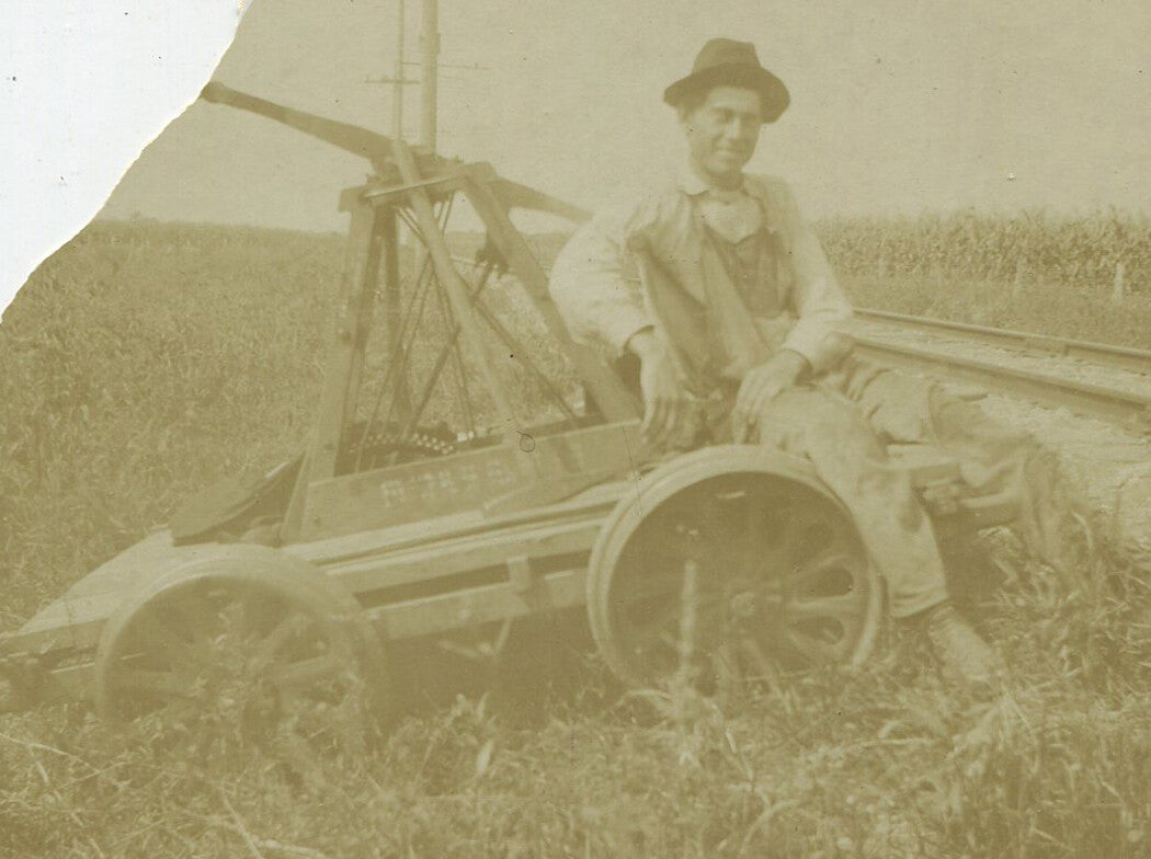 EARLY FARM MACHINERY. PHOTO POSTCARD 1920s.