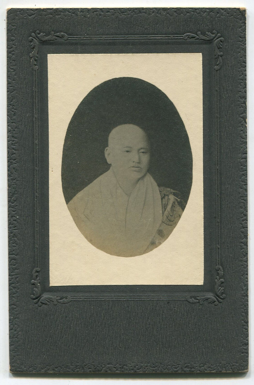 Vintage Chinese Monk Photo - Original Silver Print on Board - Early 20th Century