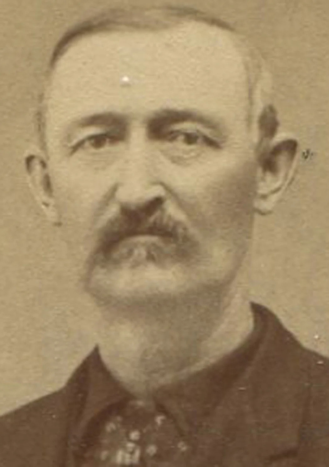 Vintage cabinet-card portrait: Grumpy Old Man with painted background, St. Paul