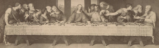 Vintage The Last Supper Da Vinci Cabinet Card Photo - Original Artwork Photo,