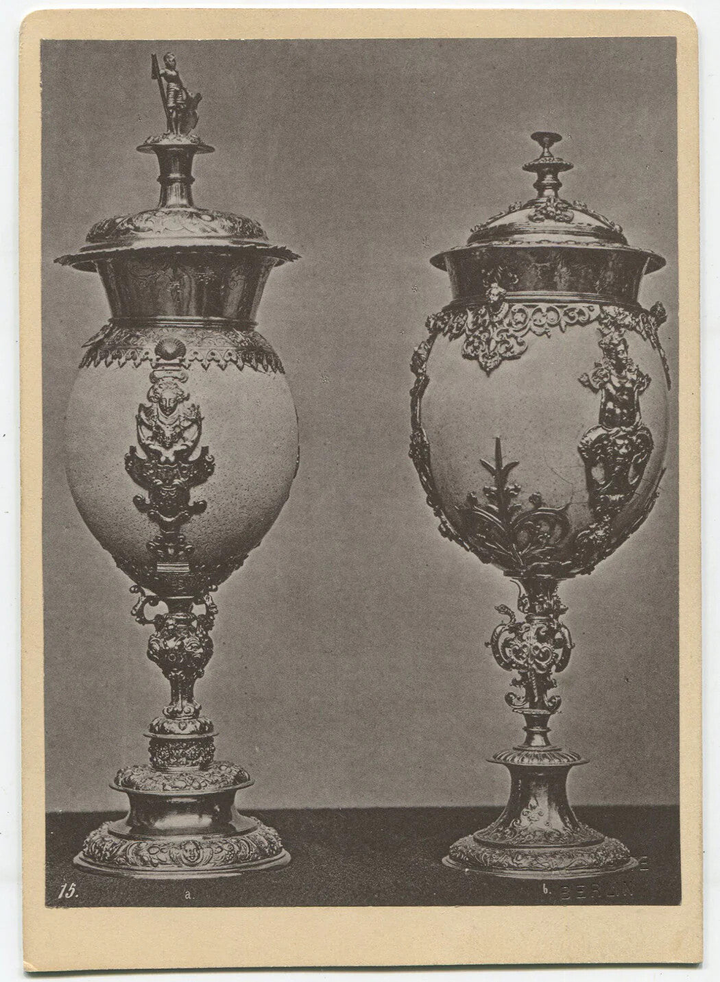 Collector's Vintage Urns Ornate Cabinet Card Photo - Maker Mark on Back,