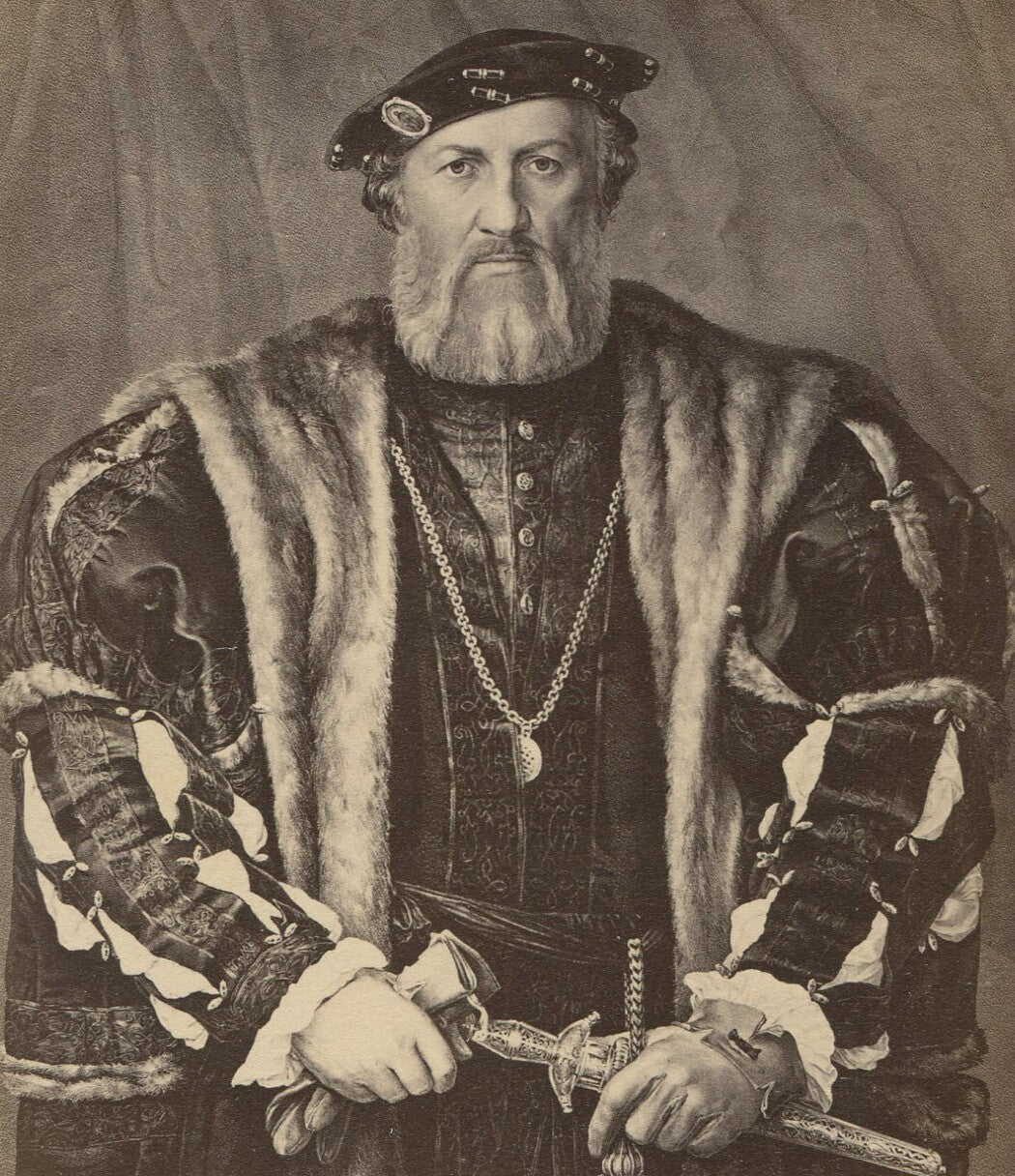 Vintage cabinet card photo: Hubert Morett, goldsmith to Henry VIII, 19th-century