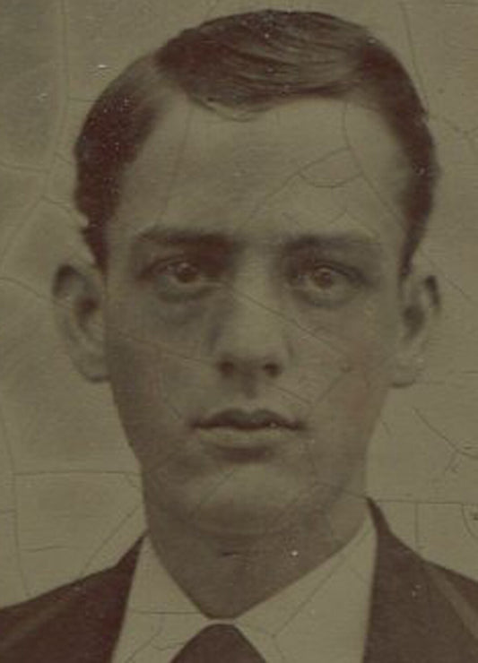 Vintage tintype assorted four-set: gaunt man portraits, authentic original