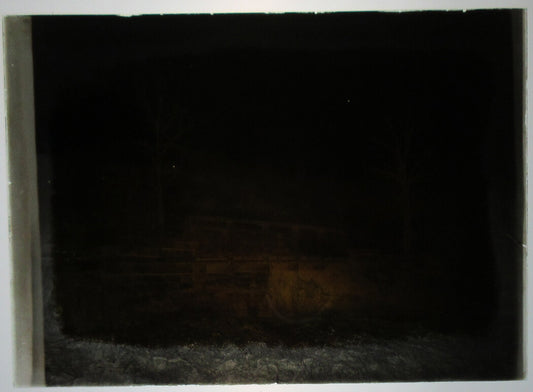 ALLEGHENY COUNTY, PA. BRIDGE AND STREAM. 5 X 7 GLASS PLATE NEGATIVE,CIRCA 1910s.
