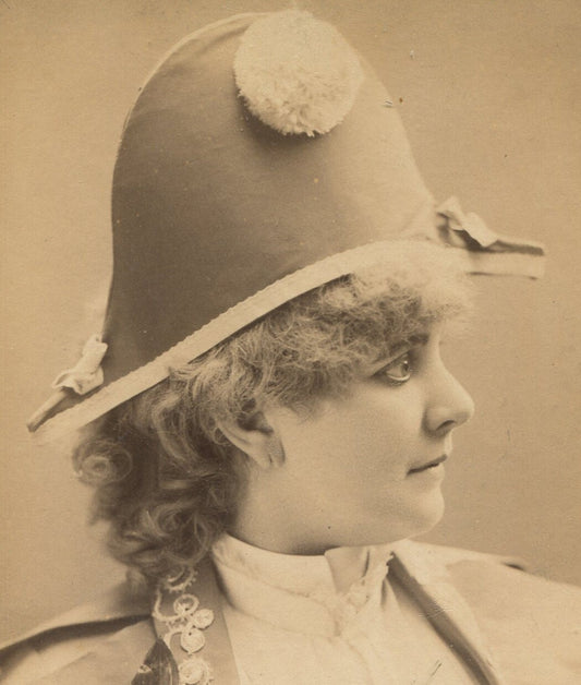 Vintage Theatrical Cabinet Card: Dramatic Woman in Costume by Falk, New York -