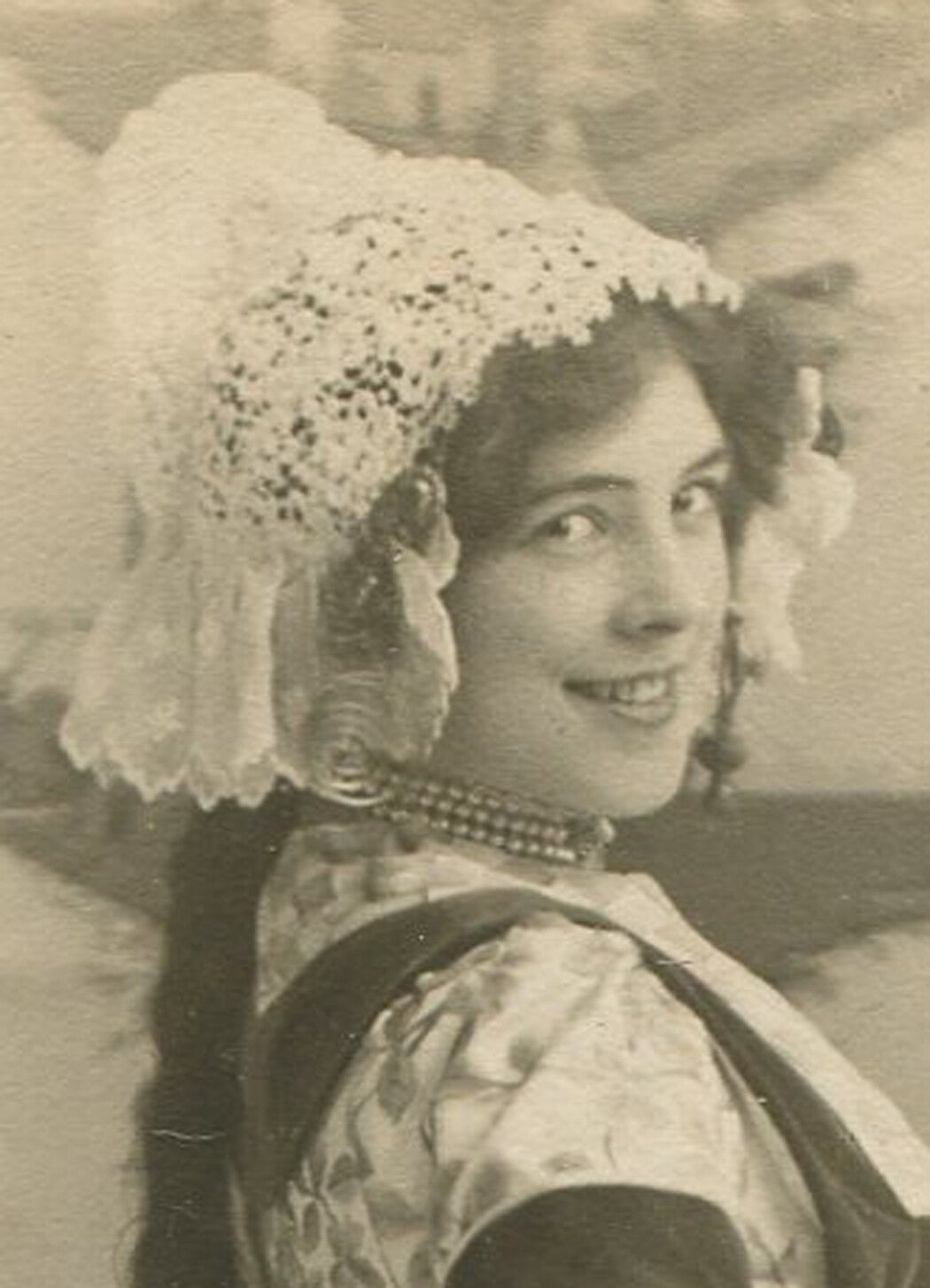 Vintage Cabinet Card: Theatrical Actress in Elaborate Costume - Collectible