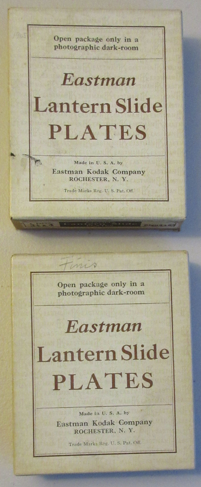 EASTMAN LANTERN SLIDE PLATES. BOX ONLY. 2 SET.
