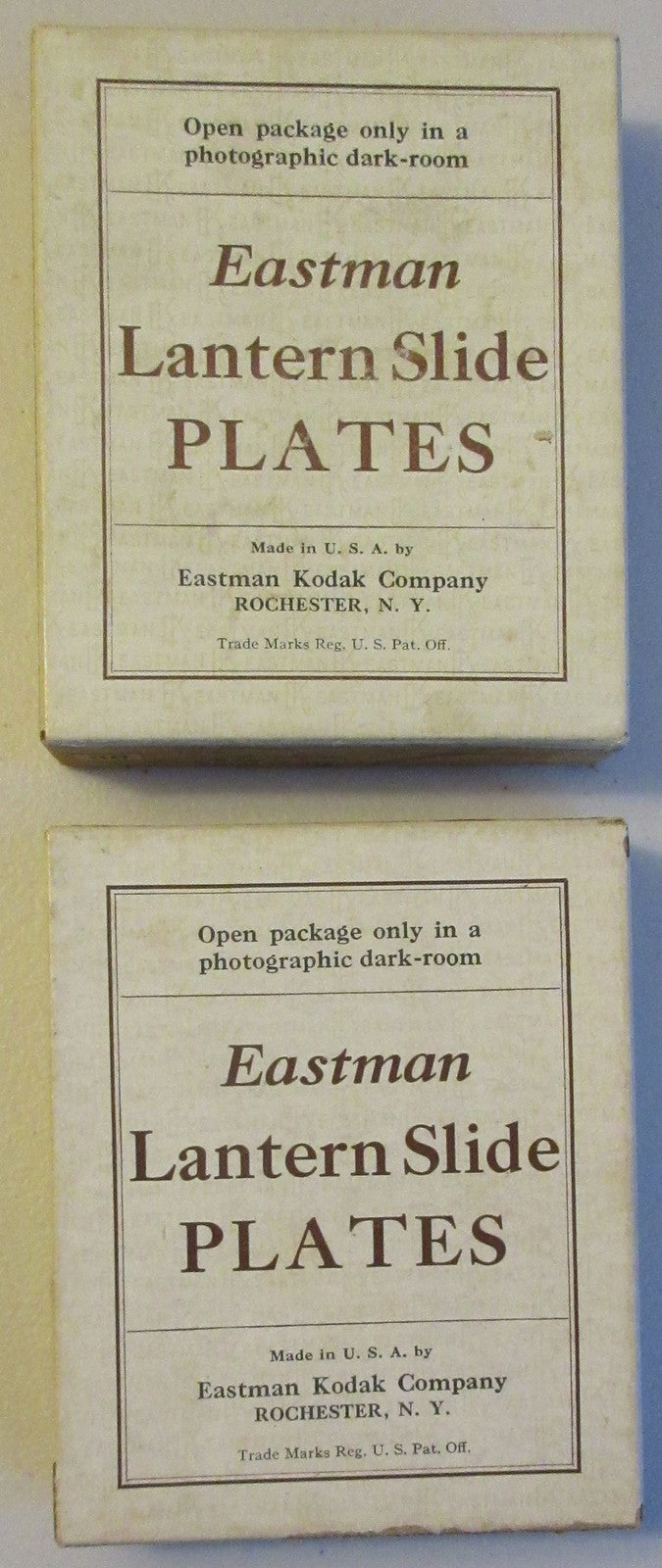 EASTMAN LANTERN SLIDE PLATES. BOX ONLY. 2 SET.