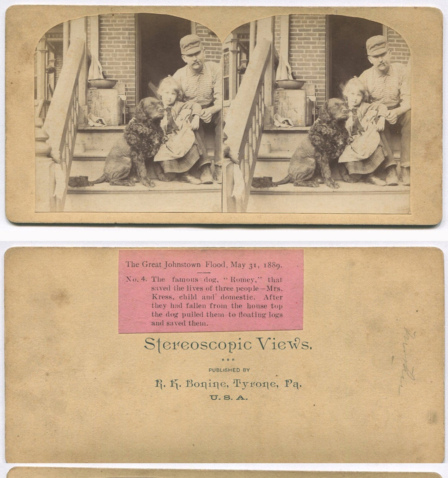 JOHNSTOWN FLOOD AFTERMATH. 13 SET STEREOVIEWS BY R.K. BONINE.