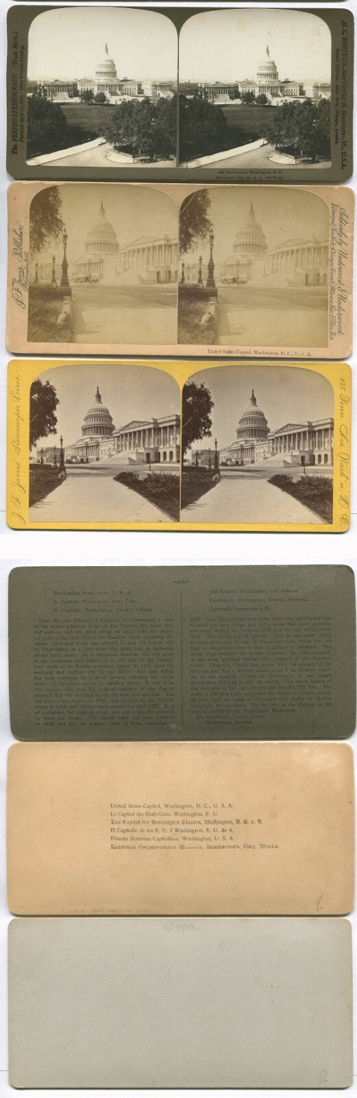 LATE 1800S U.S. CAPITOL BUILDING. WASHINGTON D.C. 10 SET STEREOVIEWS.