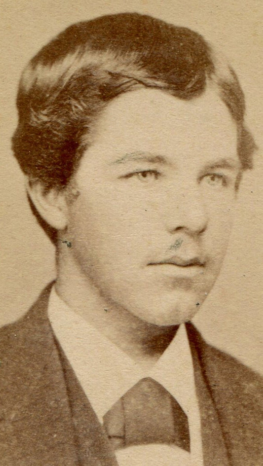 BOY, SHINY HAIR, WIDE LAPEL SUIT. CDV. ALLENTOWN, PA.