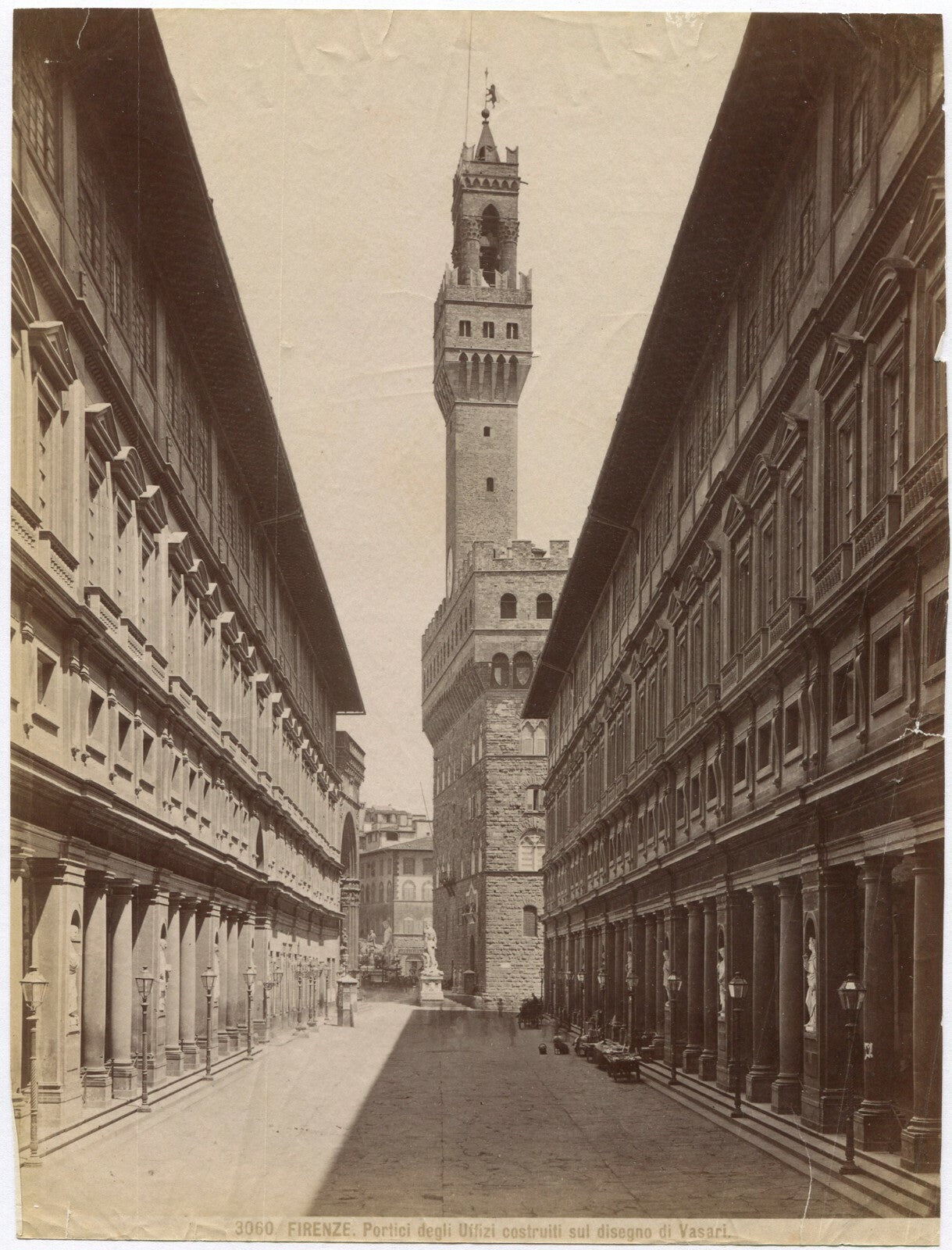 NARROW STREET SCENE, ITALY. ALBUMEN, UNMOUNTED.