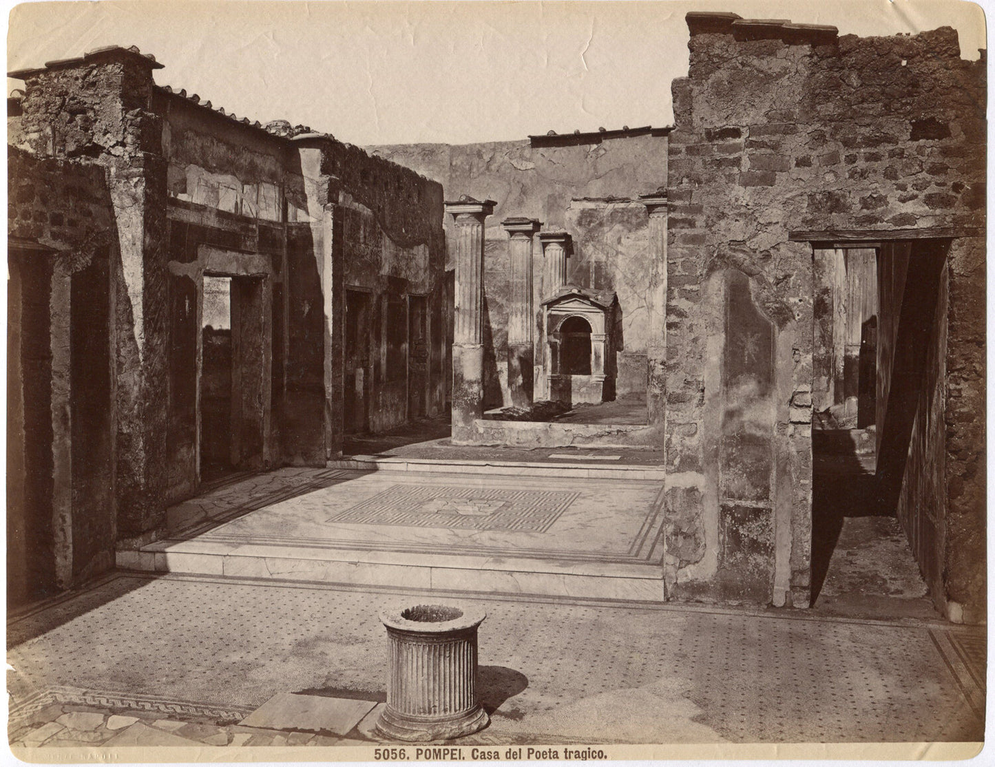 RUINS OF ROMAN ARCHITECTURE. INTERIOR BECOMES EXTERIOR.  ALBUMEN, UNMOUNTED.
