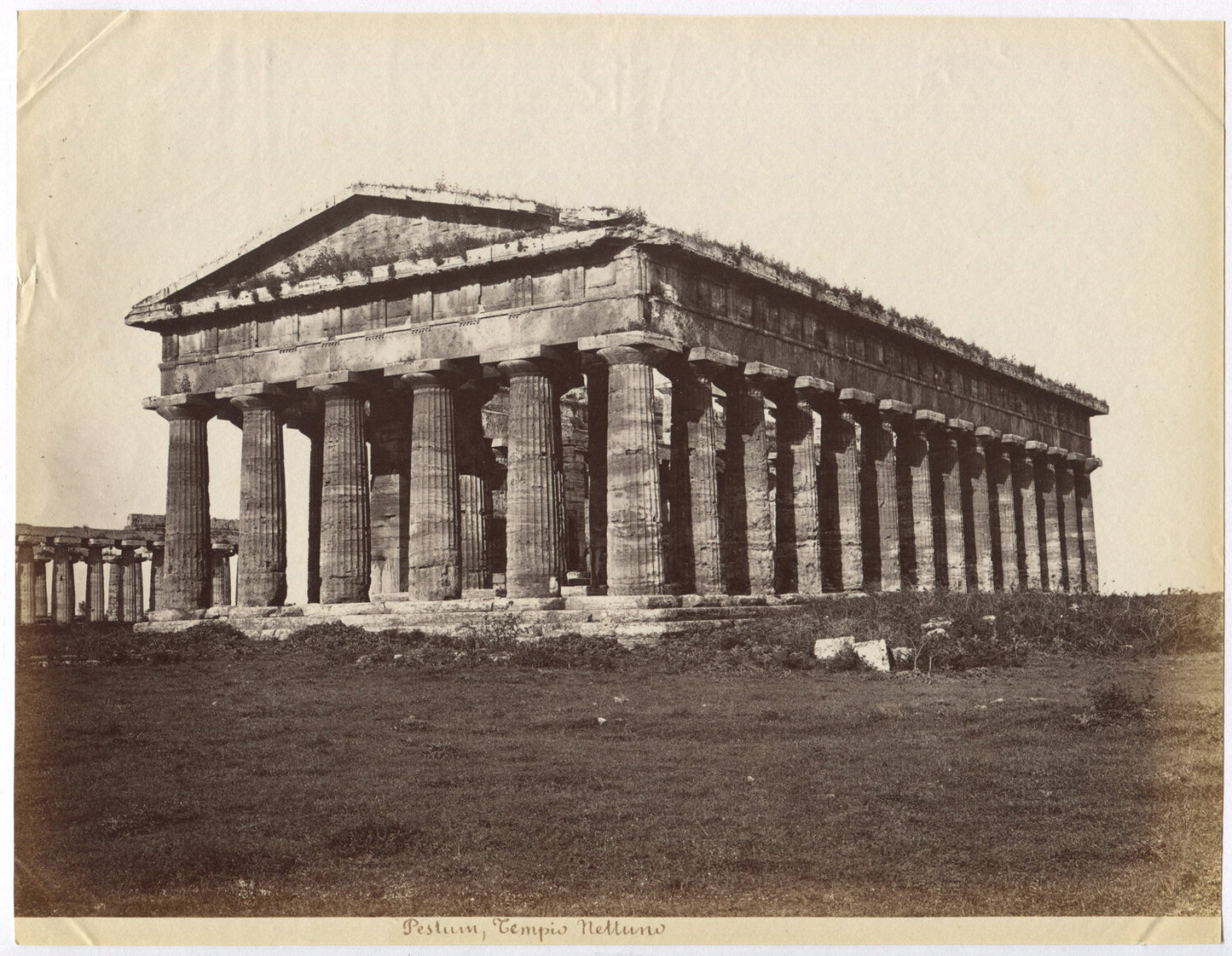 RUINS OF GREEK ARCHITECTURE. TEMPLE OF NEPTUNE. UNMOUNTED ALBUMEN.