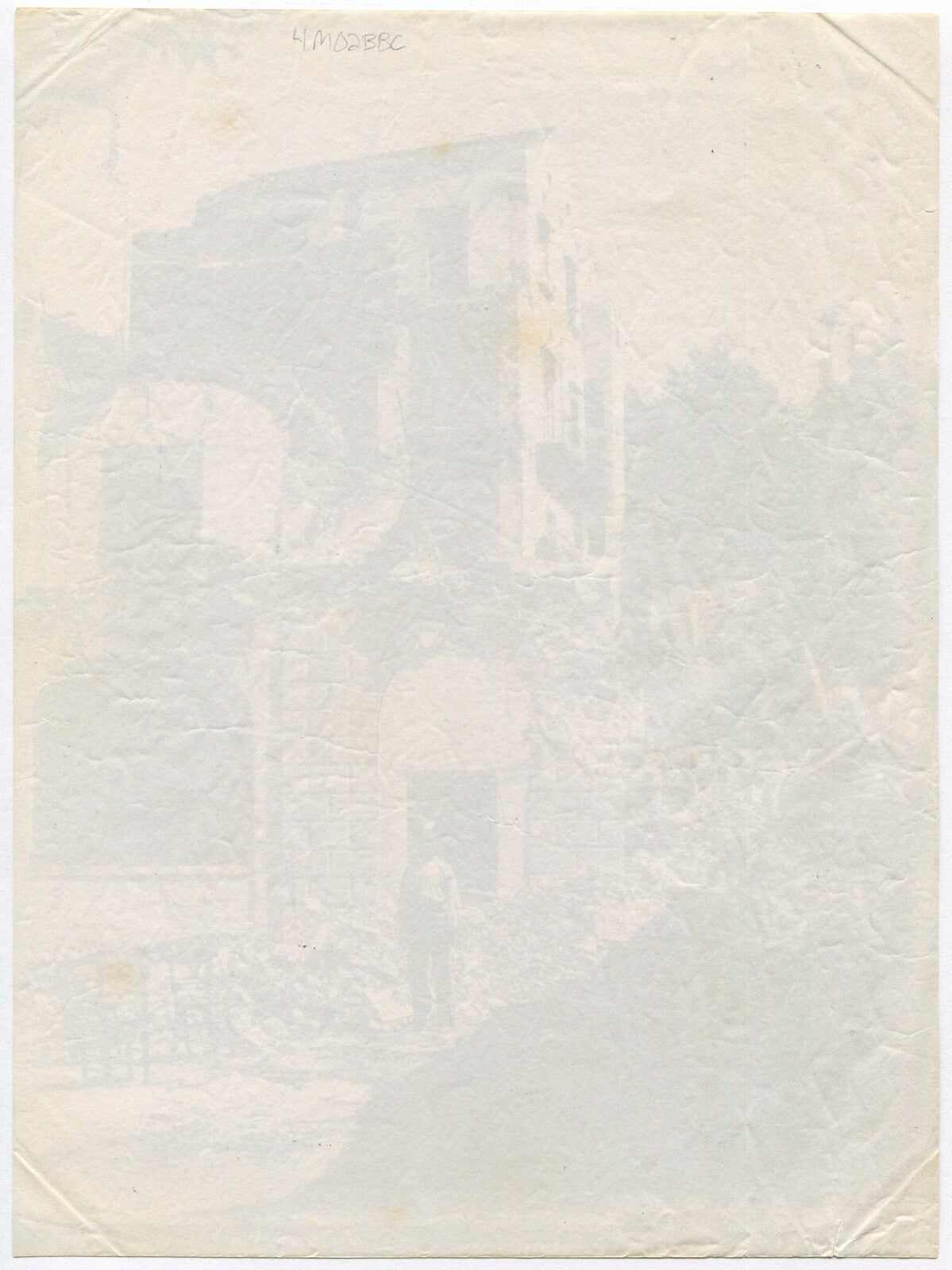Vintage Albumen Photo: Naples Earthquake Aftermath, Man Outside Ruined Home,