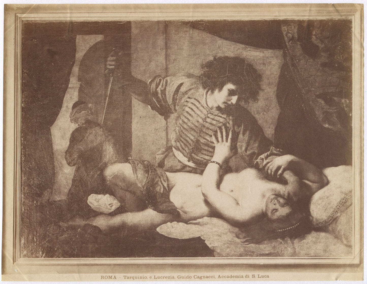 Vintage albumen photo: Man Killing a Woman by Tarquinio Lucrezia -- 8x10