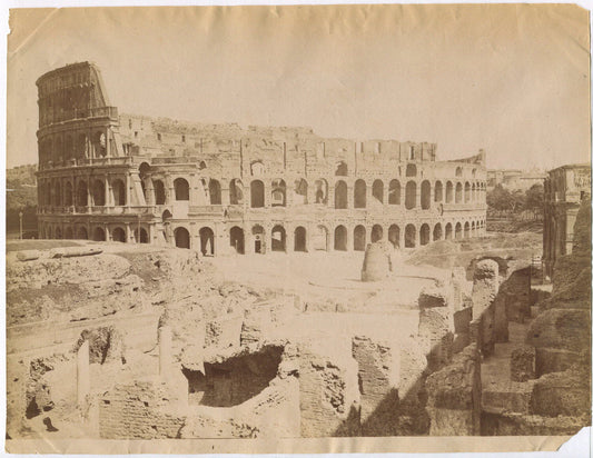 Vintage Roman Colosseum Photo Unmounted Albumen 8x10 Original Old Photo