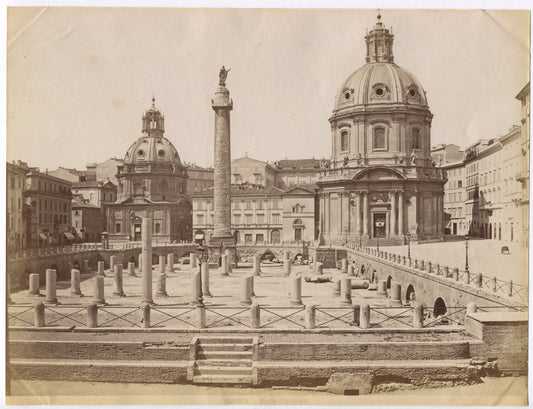 Vintage Photograph: Columns at Trajan, Italy - Unmounted Albumen Print, 8x10