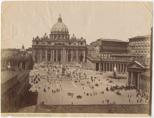 Vintage St Peter's Basilica Albumen Photograph - Unmounted 8x10 Wall Art for