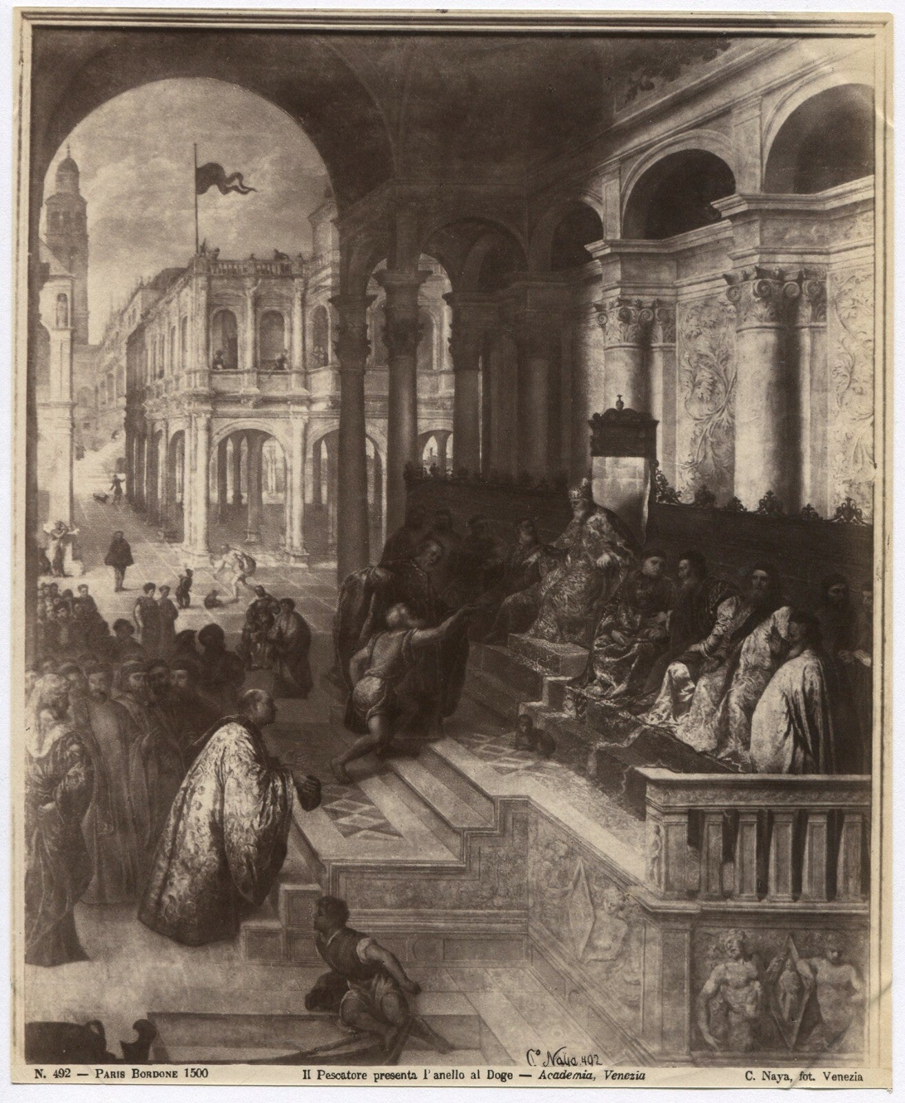 PANELLO AL DOGE, PHOTO OF PAINTING. UNMOUNTED ALBUMEN.