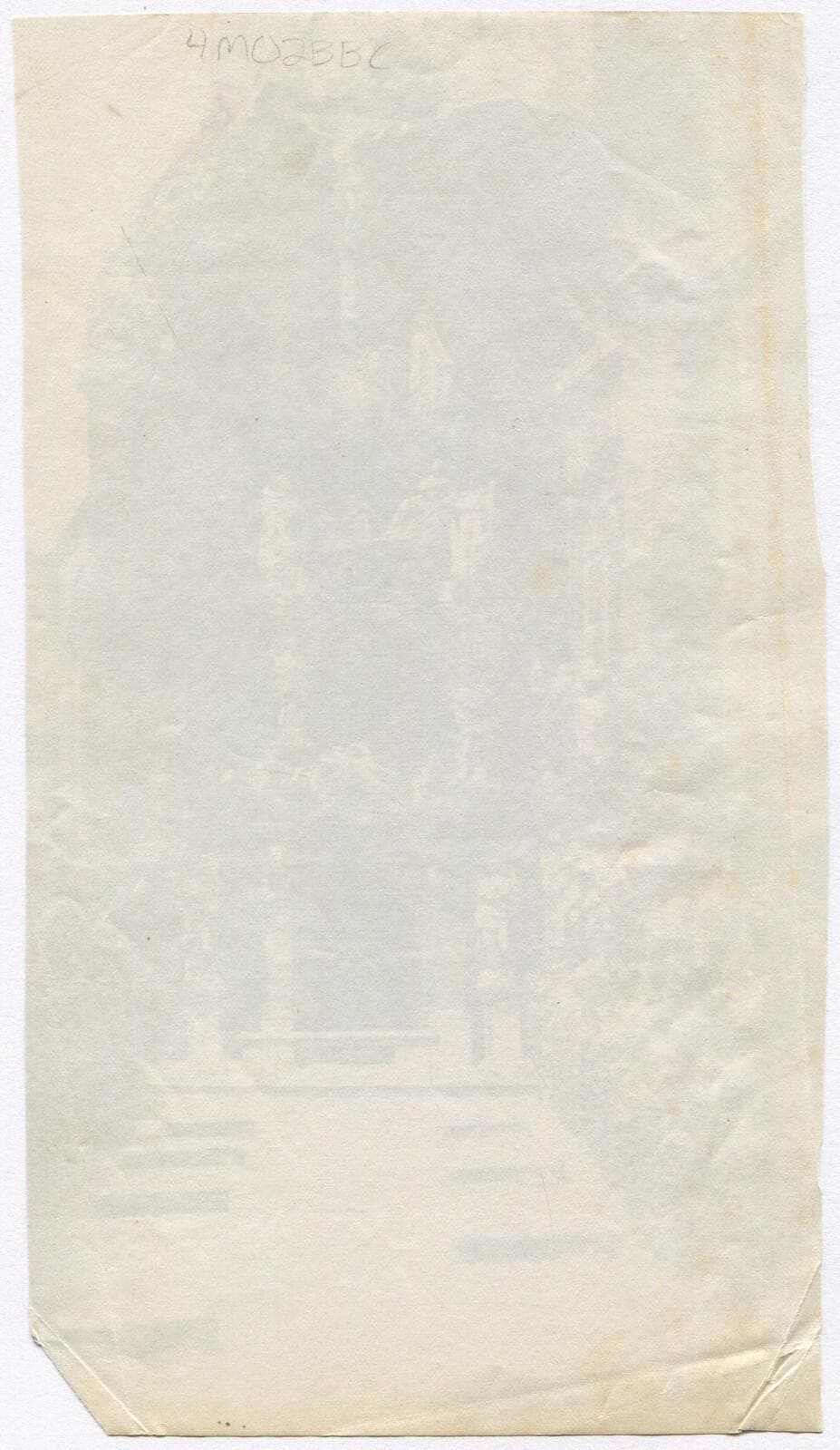 Vintage Albumen Photograph Church Facade With Sculpture Figures, Unmounted 4x7