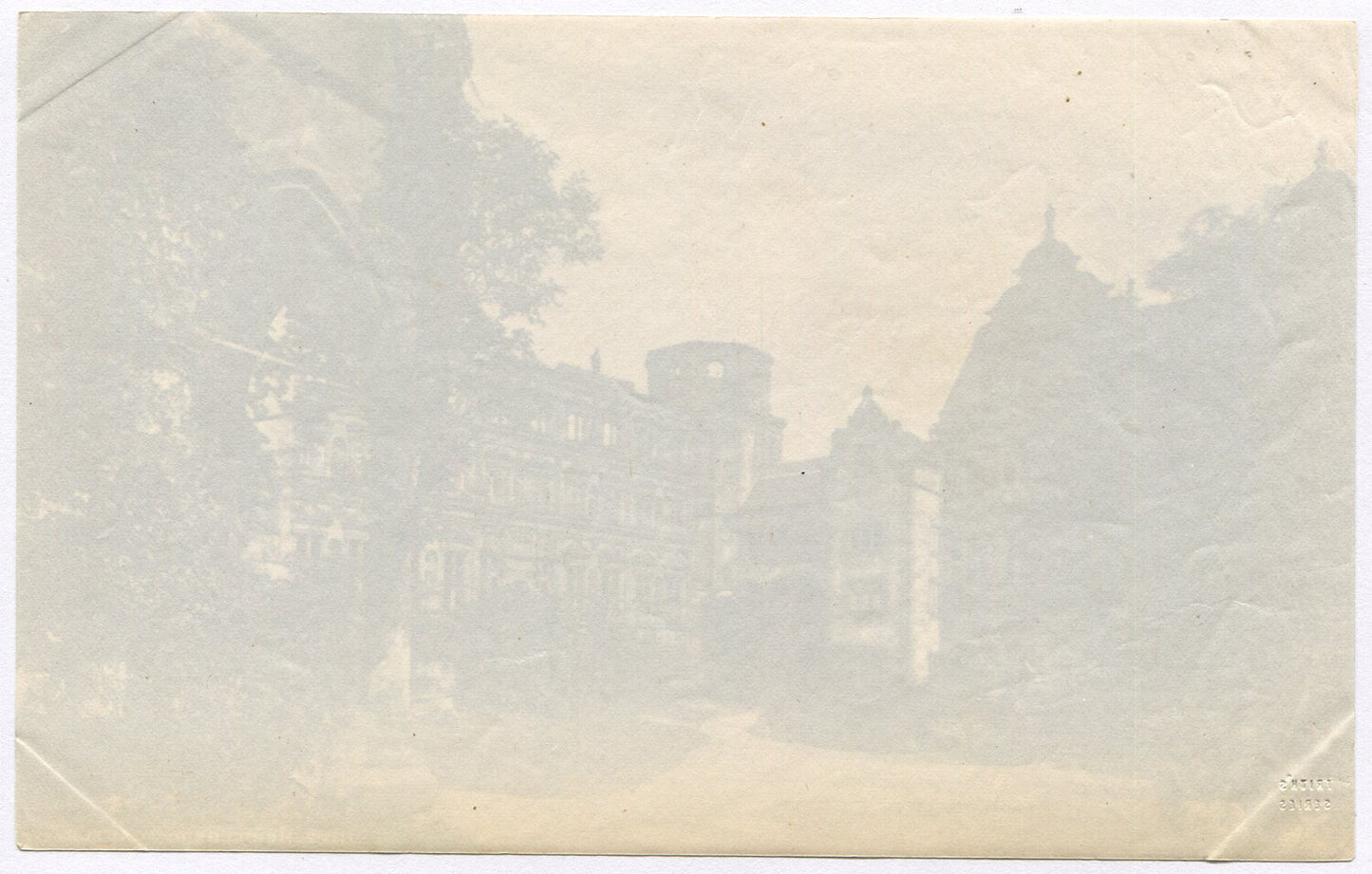 Vintage Heidelberg Castle photo, original albumen print, 4x6 unmounted wall art,