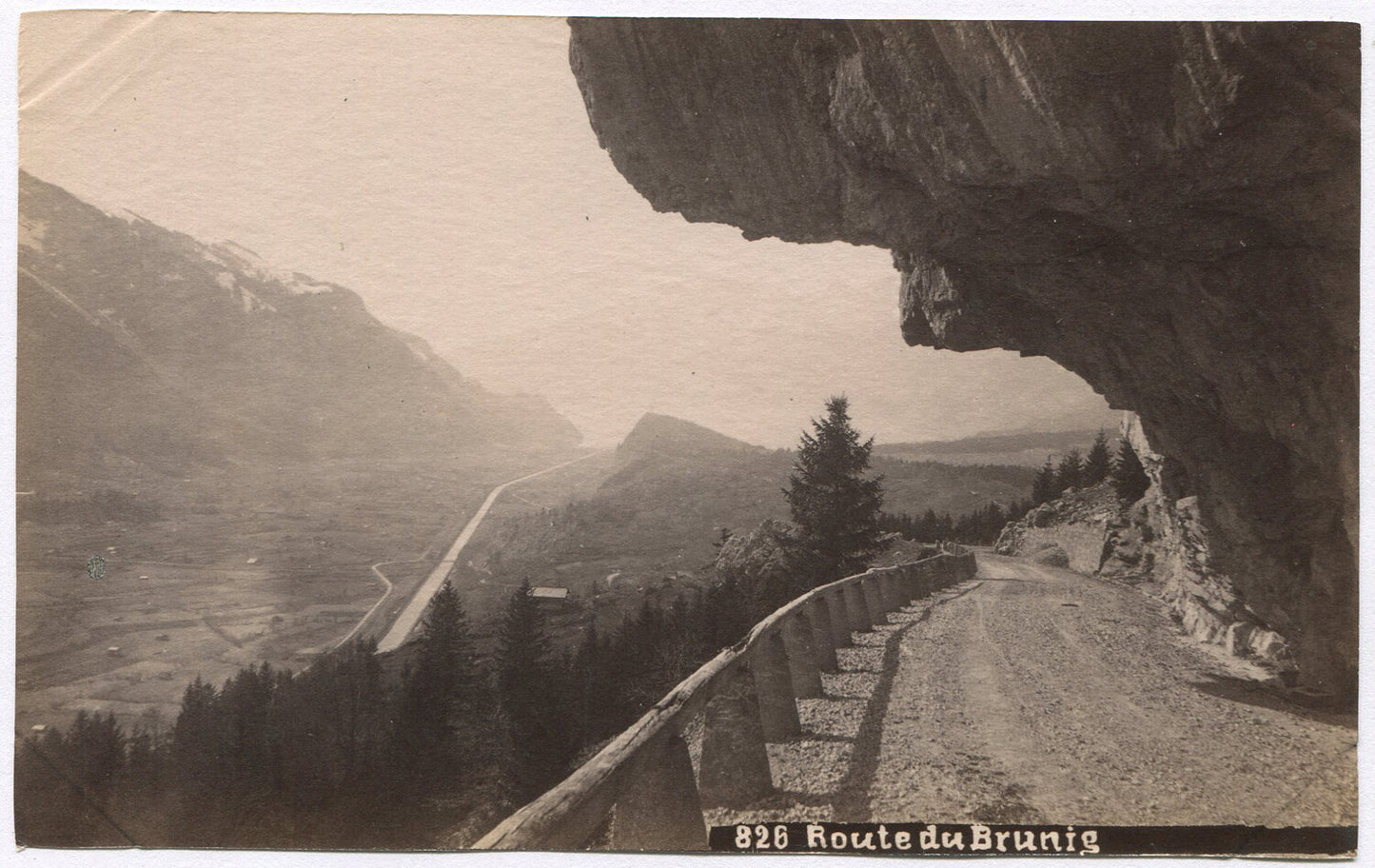 Vintage Albumen Photo: Canal and Roads Cut Through Mountains - Early Engineering